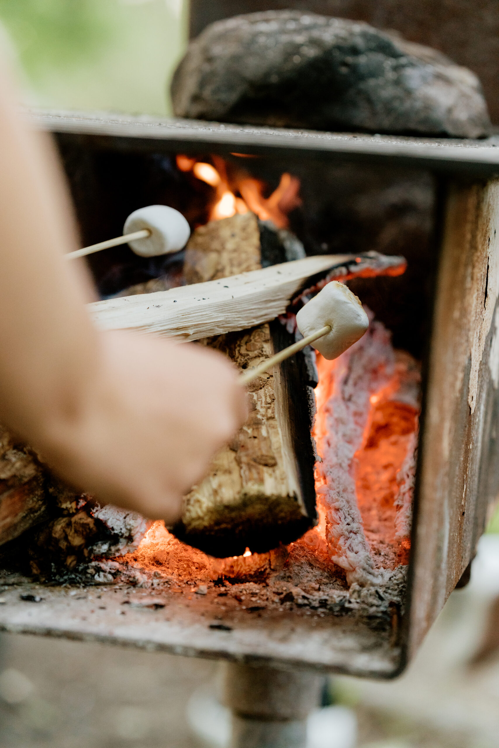Marshmallows were roasted and handed to audience members before the show began at the first iteration of Madness and other Ghost Stories. Photo credit to Mat Simpson.